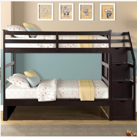 B165 Eps : Giường 2 Tầng Cầu Thang Liên Hợp - 1m